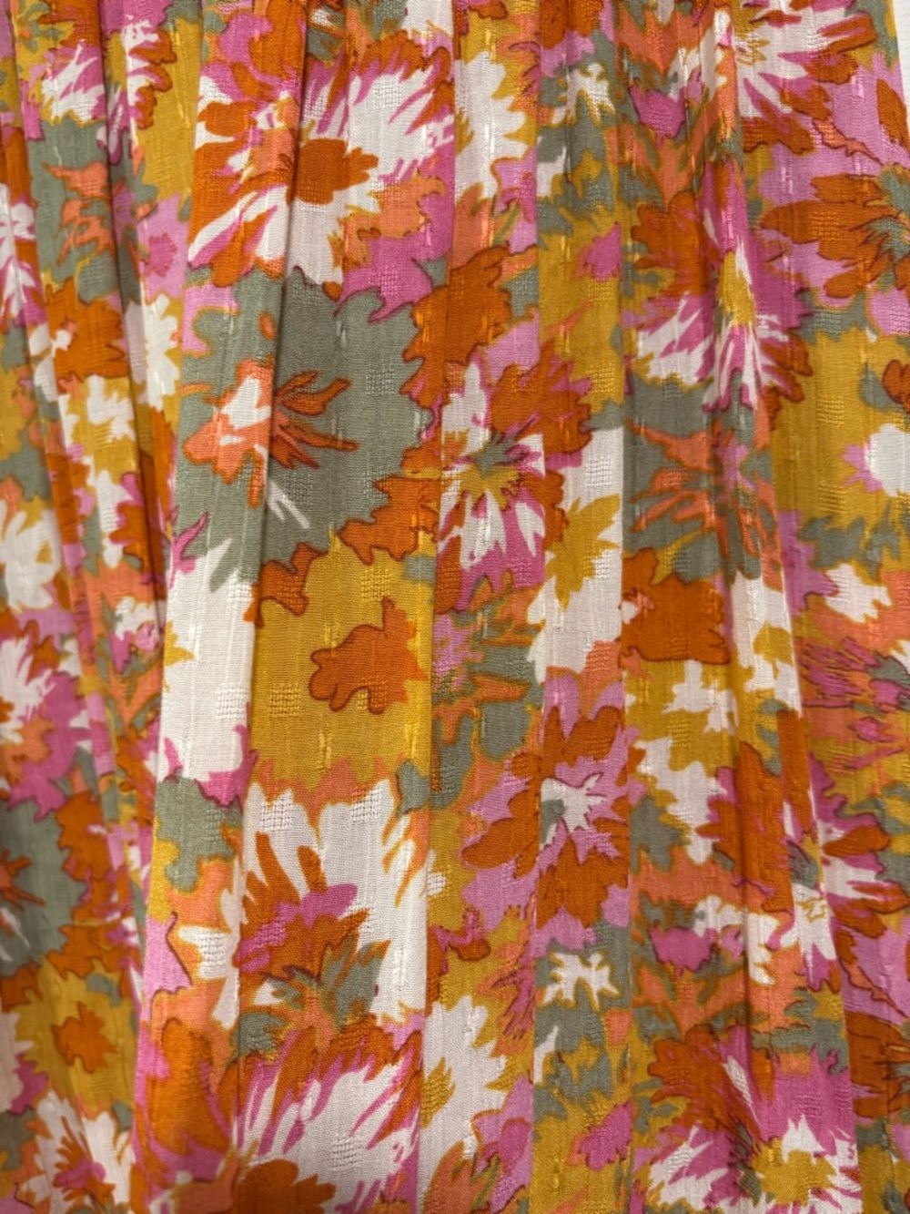 Cynthia Rowley Orange Floral Smocked Maxi Skirt - Picture 7 of 11